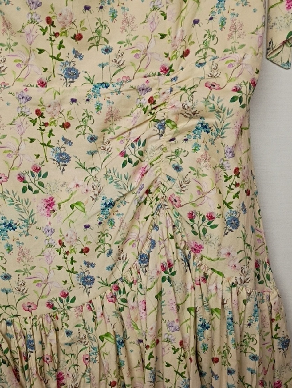 Cream Floral Tie-Shoulder Sundress - Picture 4 of 13